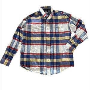 Wrangler 20X twenty x blue Yellow Plaid Men's Shirt size large